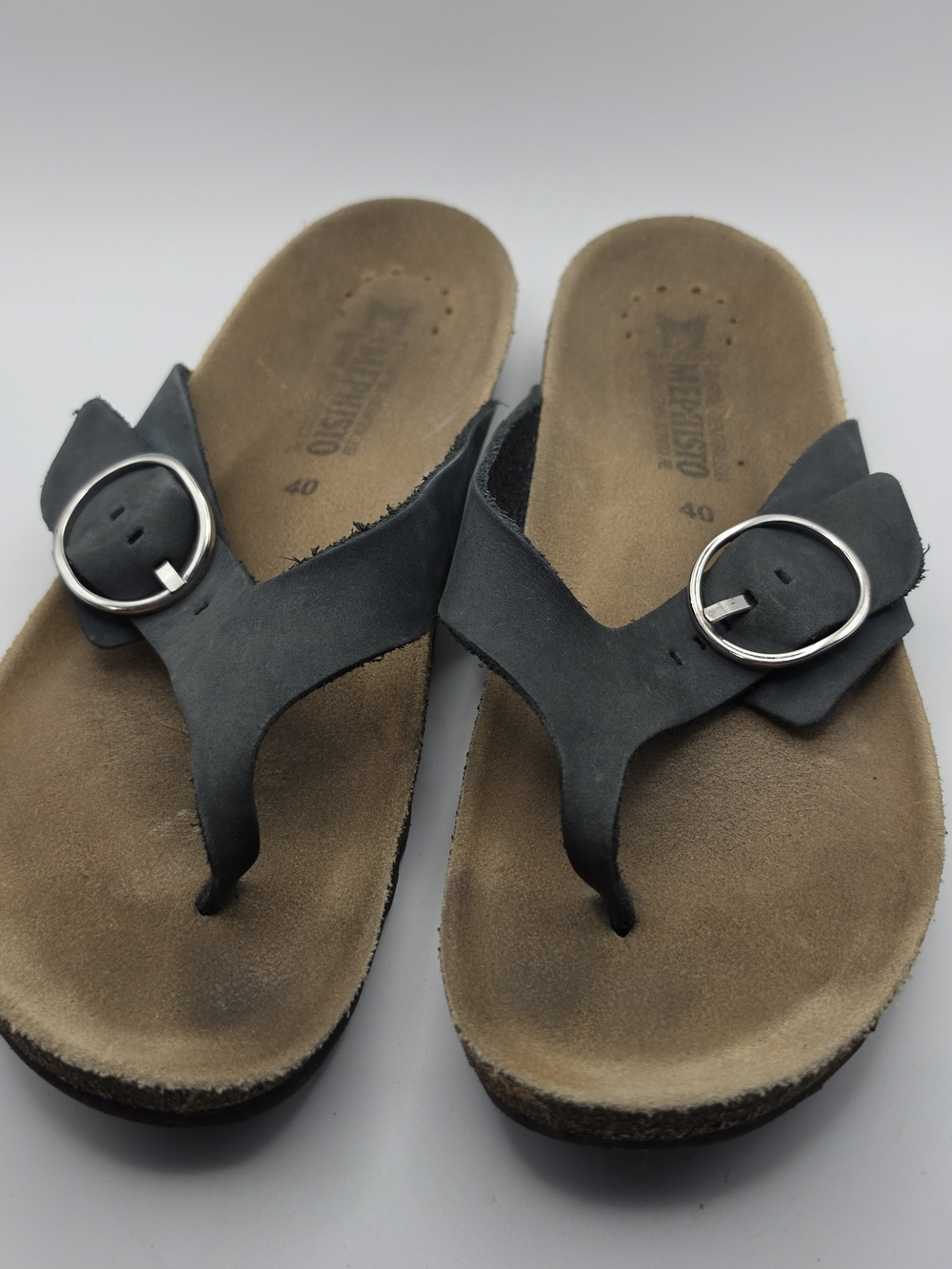 Mephisto Natalina Black Women's Comfort Sandal - Us 9 Eu 40 Cork Footbed - Picture 1 of 5
